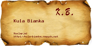 Kula Bianka névjegykártya